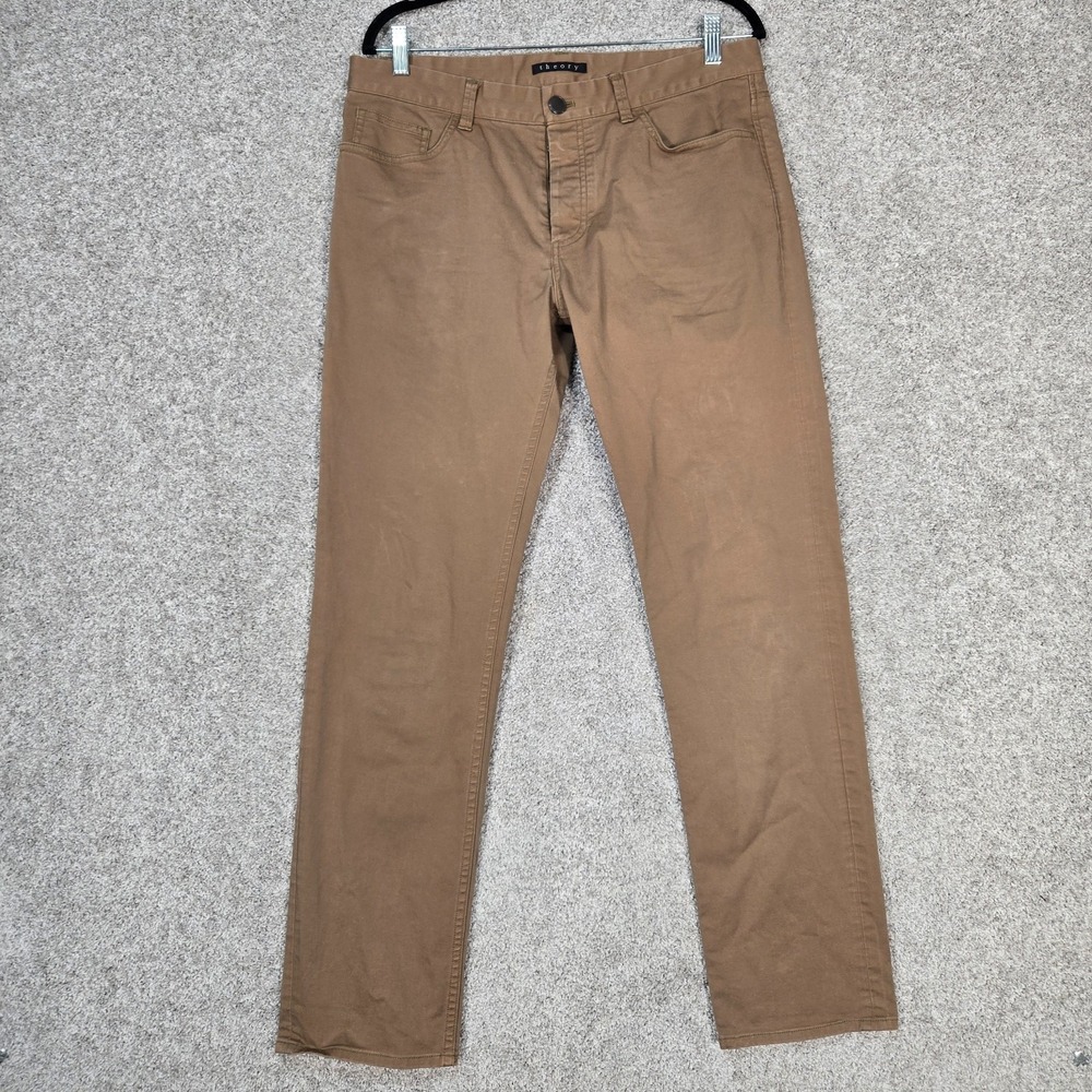 Theory Haydin Writer Slim Straight Pants Mens 34x31 button fly jeans‎